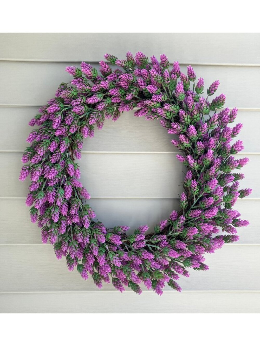 Large Purple Hops Wreath Rustic Farmhouse Faux Spring Summer Fall